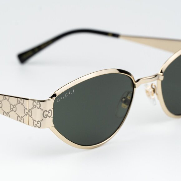 Gucci Men Sunglasses Gold Grey Cat Eye GG1853S 001 NEW AUTHENTIC - Picture 4 of 14